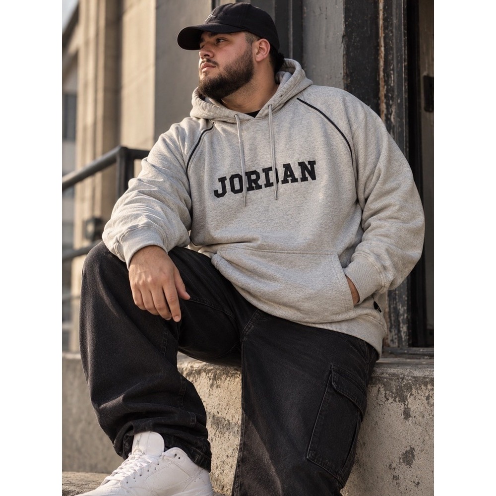 Jordan Mens Gray Raglan Pullover Hoodie Sweatshirt 3XL 429452-063